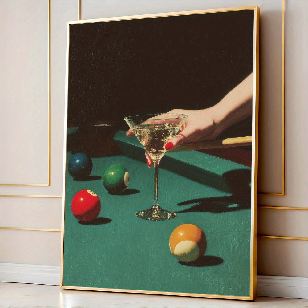 Office Supply Cart - 1pc Vintage Billiards Cocktail Poster, Frameless