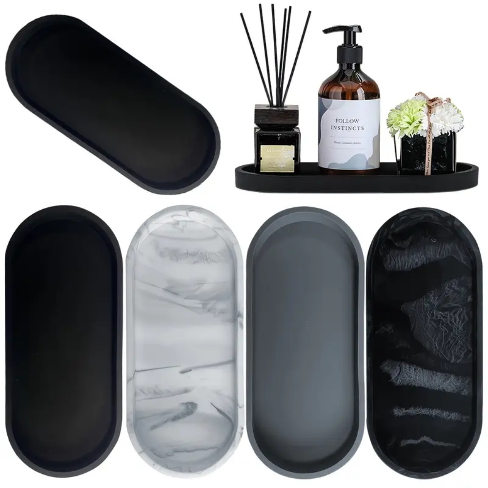 Drawer Organizer Tray - 1Pc Bathroom Dressing Silicone Tray, Rectangular