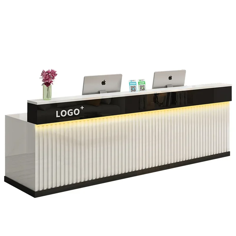 Office Furniture Bali - c13-Nordic Aesthetic Reception Desk Luxury Modern