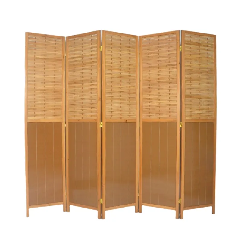 Room Divider Bamboo - Vintage Bamboo Wood Louver Folding Screen