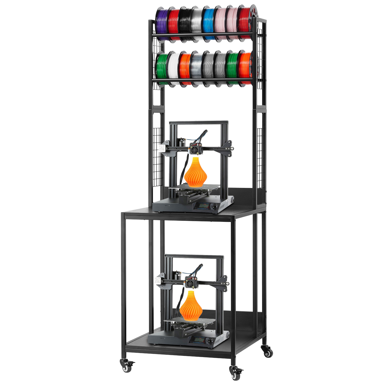 Office Supply Cart - SucceBuy 4-Tier 3D Printer Filament Storage