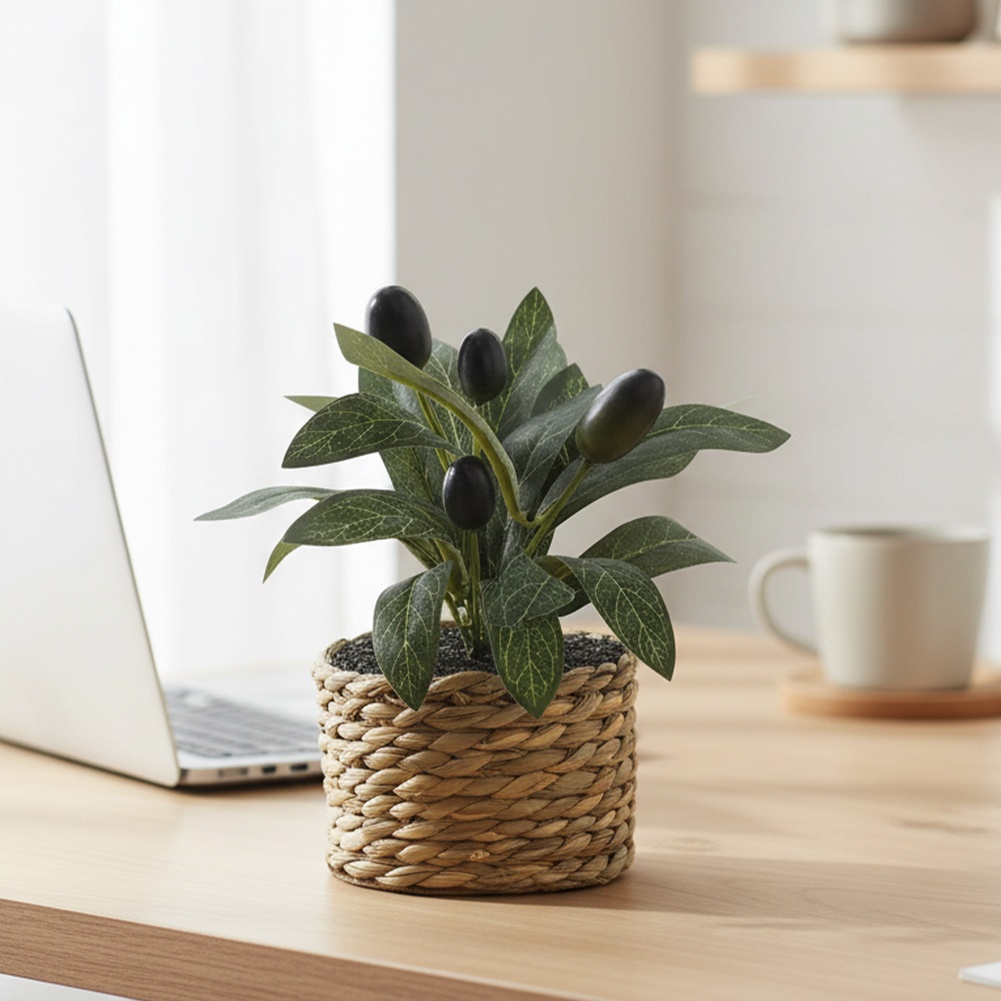 Office Furniture Installation - Artificial Plants Pocket Olive Tree Plastic