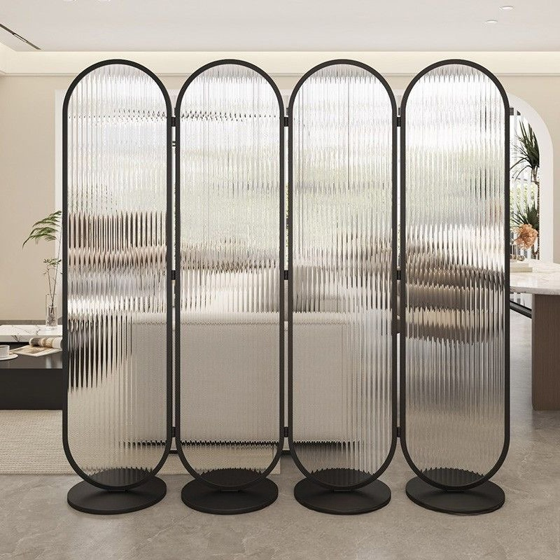 Room Divider Bamboo - Punching-free acrylic glass screen partition living