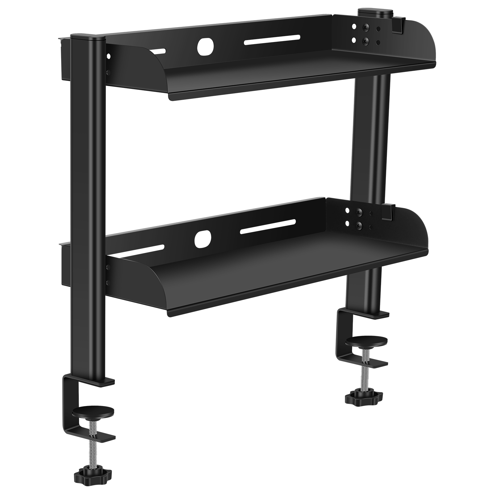 Wall Mounted Desk Fold - 2 Tiers Clamp-on Desk Shelf No