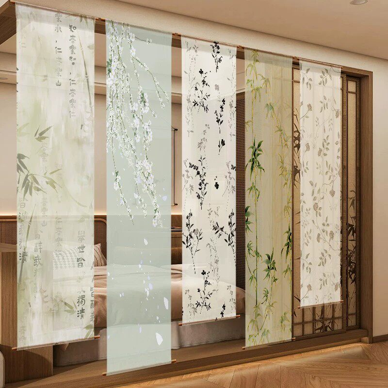 Room Divider Bamboo - Zen Gauze Wall Hanging – Light