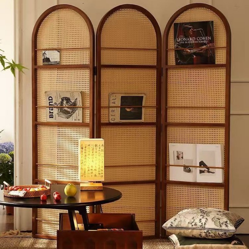Mobile rattan folding screen l - Room Divider Bamboo recension och pris