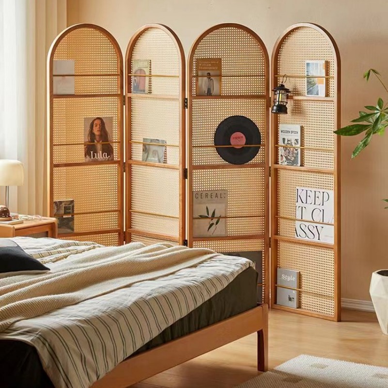 Mobile rattan folding screen l - Room Divider Bamboo recension och pris