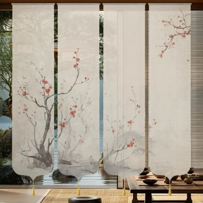 Zen Bamboo Print Sheer Room Di - Room Divider Bamboo recension och pris