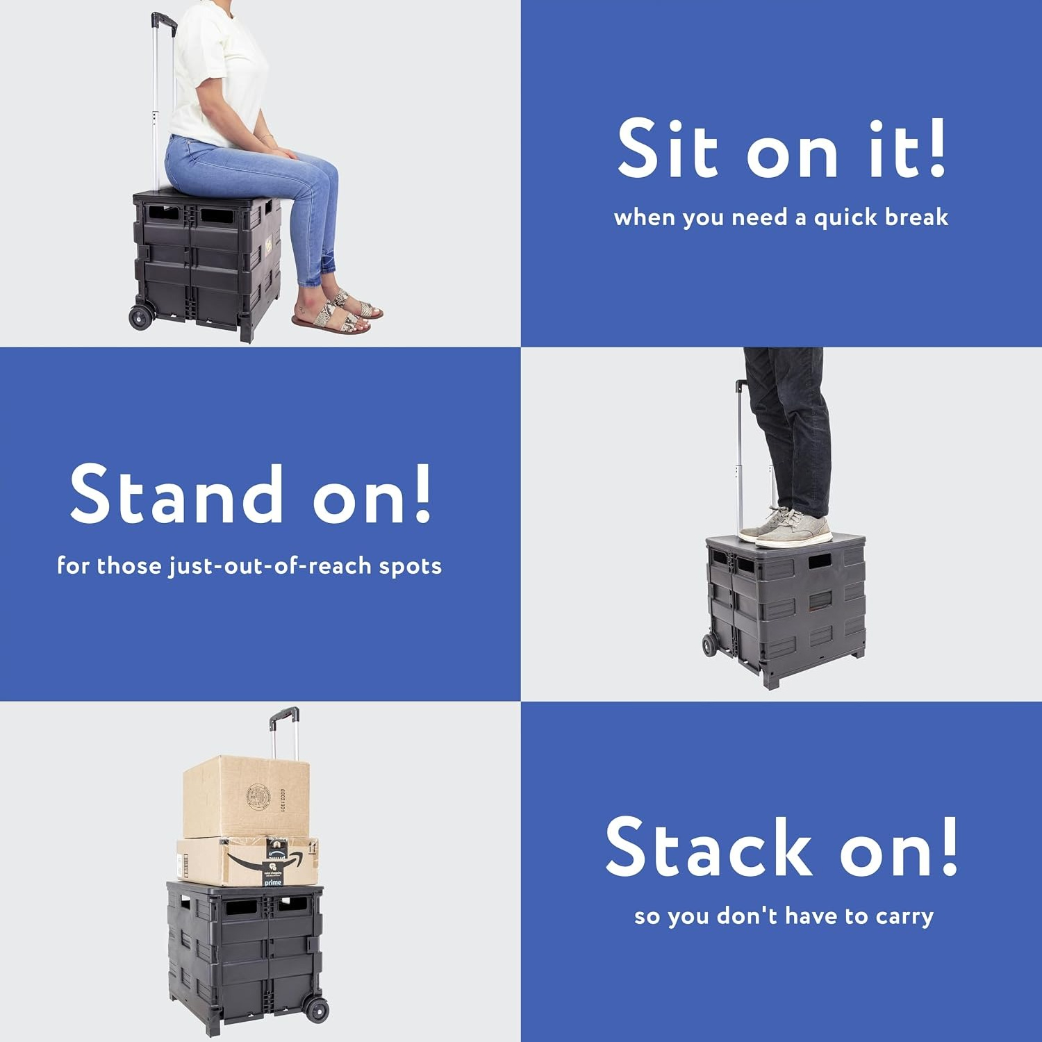 Black Heavy Plastic Collapsibl - Office Supply Cart recension och pris