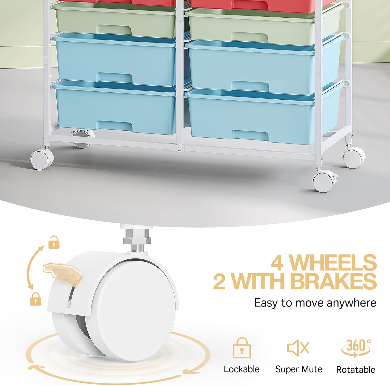 Rolling Storage Cart with 12 D - Office Supply Cart recension och pris