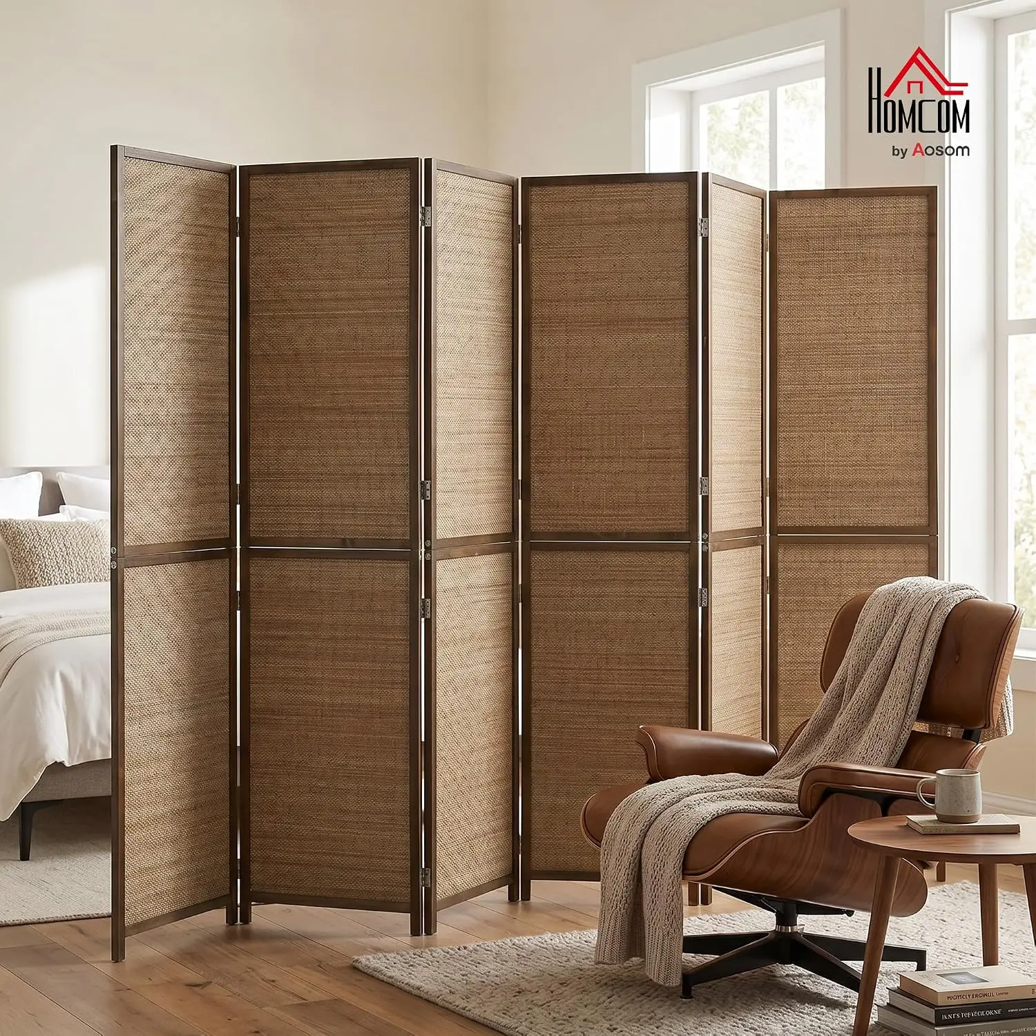 6 FT Room Divider, 6 Panel Han - Room Divider Bamboo recension och pris