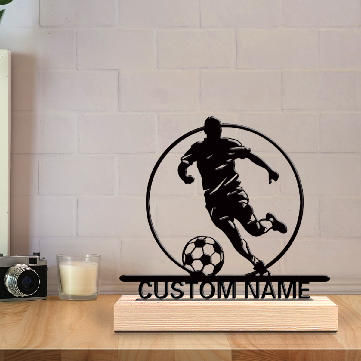 Custom Soccer Player Metal Sta - Office Furniture Installation recension och pris