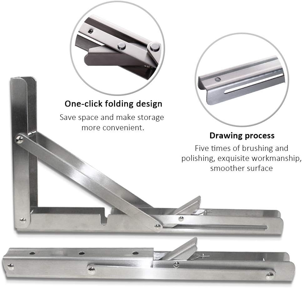 2PCS Folding Bracket for Shelf - Wall Mounted Desk Fold recension och pris