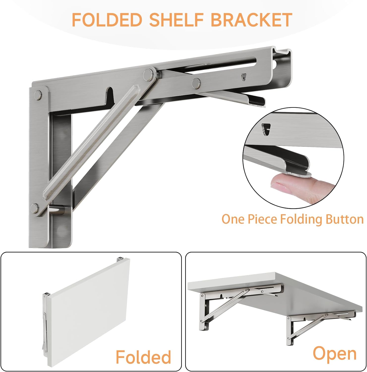 2PCS Folding Bracket for Shelf - Wall Mounted Desk Fold recension och pris