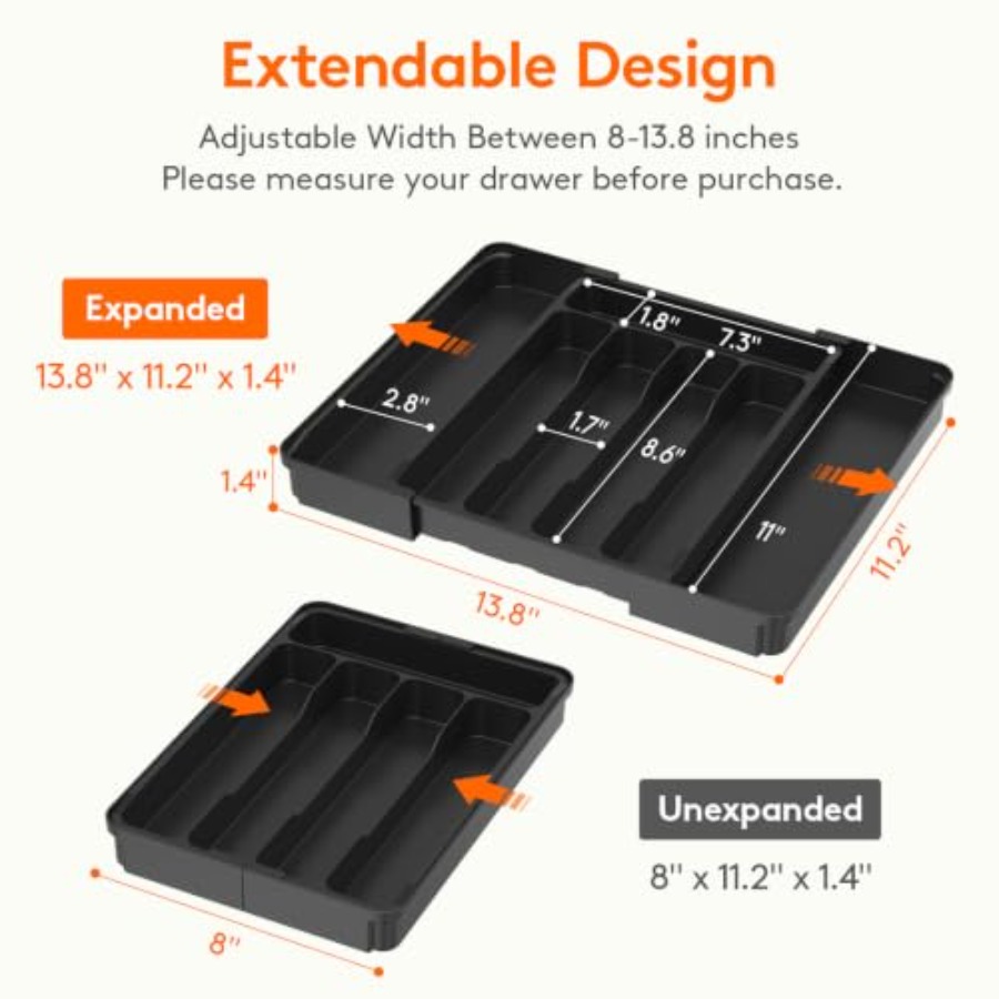 Expandable Silverware Organize - Drawer Organizer Tray recension och pris