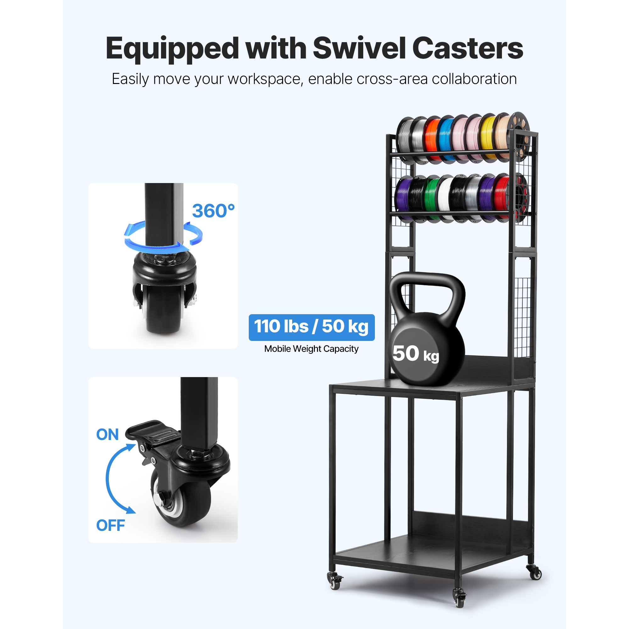 SucceBuy 4-Tier 3D Printer Fil - Office Supply Cart recension och pris