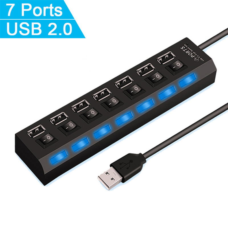 7 Port USB 2.0 Hub Splitter Fo - Office Supply Cart recension och pris
