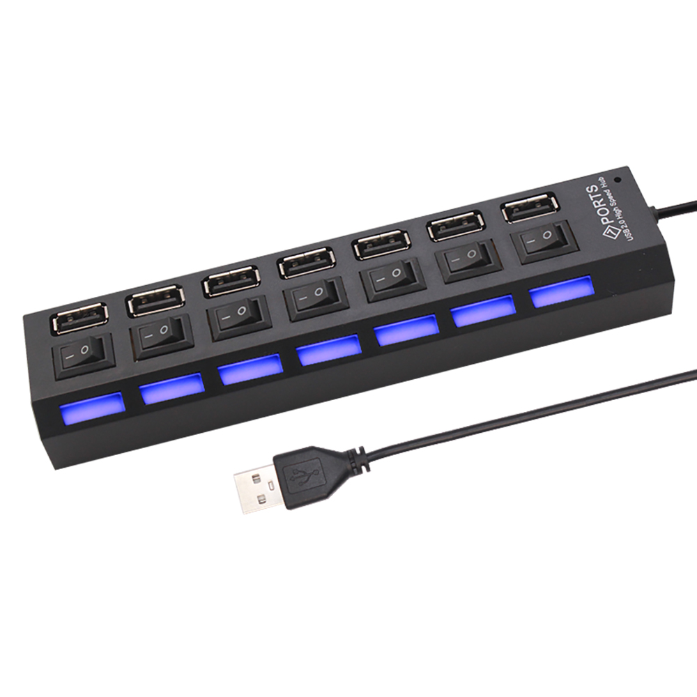 7 Port USB 2.0 Hub Splitter Fo - Office Supply Cart recension och pris